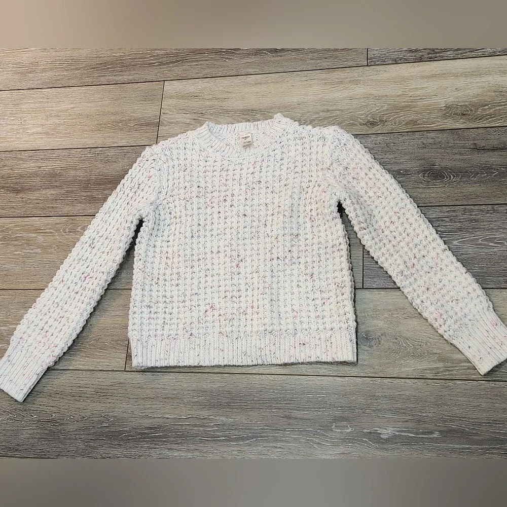OshKosh B'gosh White Speckled Crew Neck Sweater